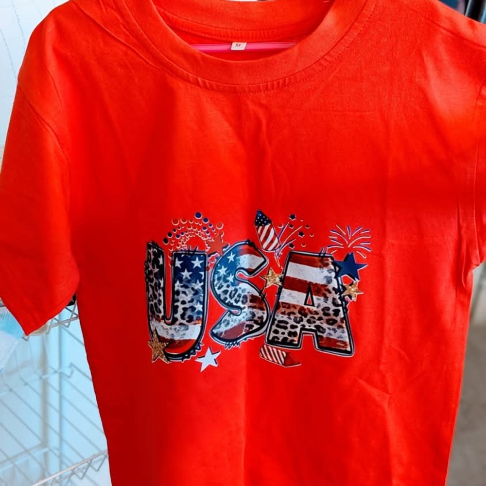 USA Graphic Kids T-Shirt - Red